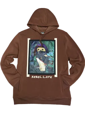 Rebel Minds Brown Men's Graphic Hoodies Heavy Blend Regular-Fit