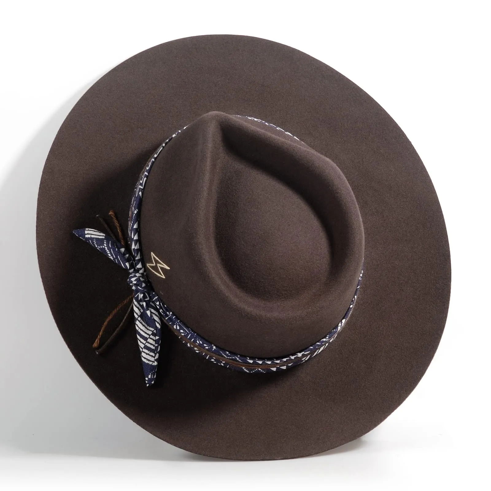 Serenade - Elegant Ribbon Knots Wide Brim Fedora Hat