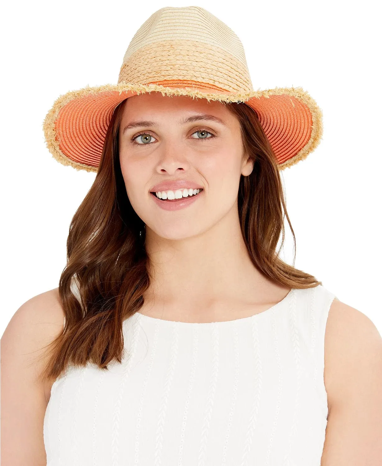 Steve Madden Straw Color blocked Panama Hat