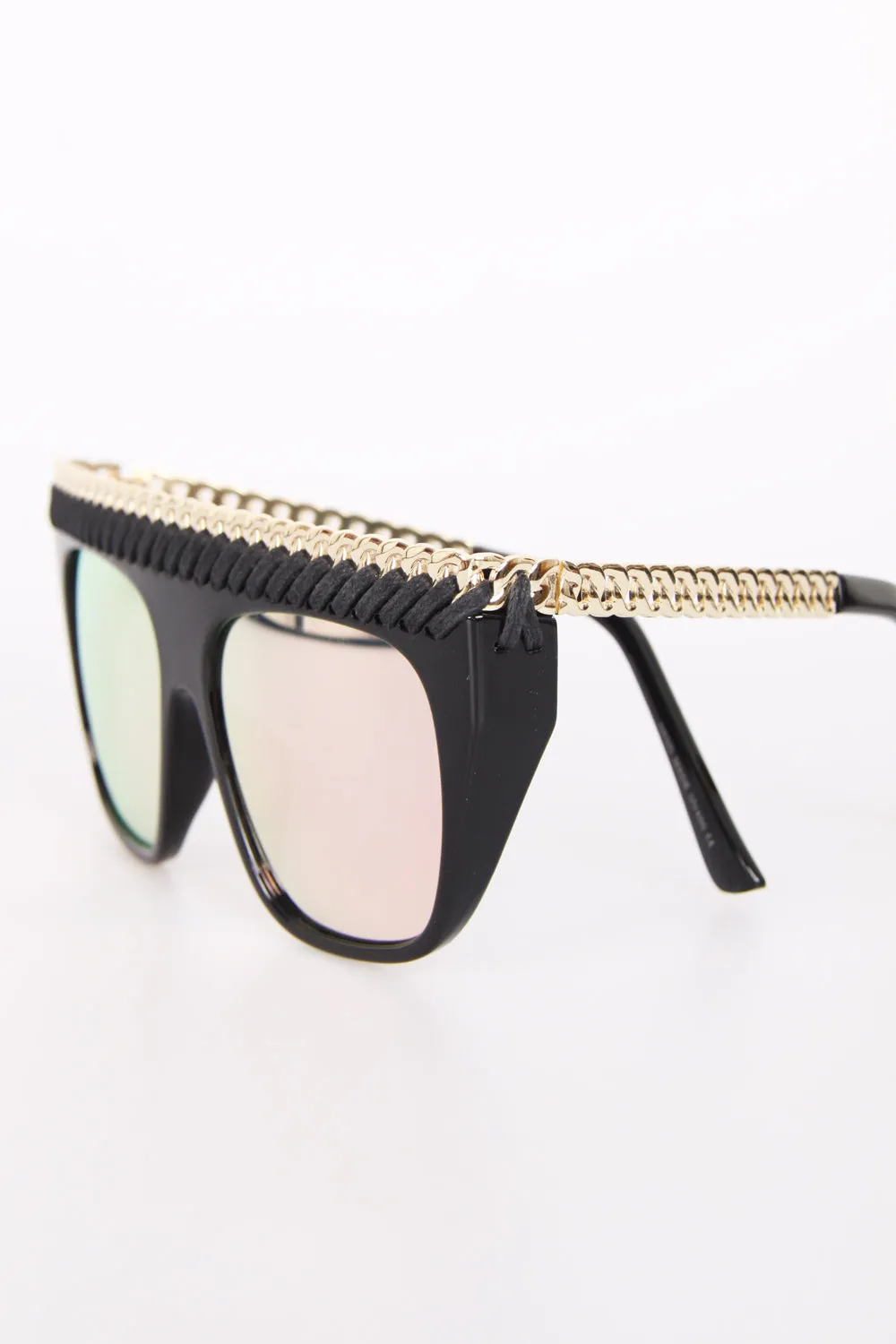 Stitch eyebrow square sunglasses