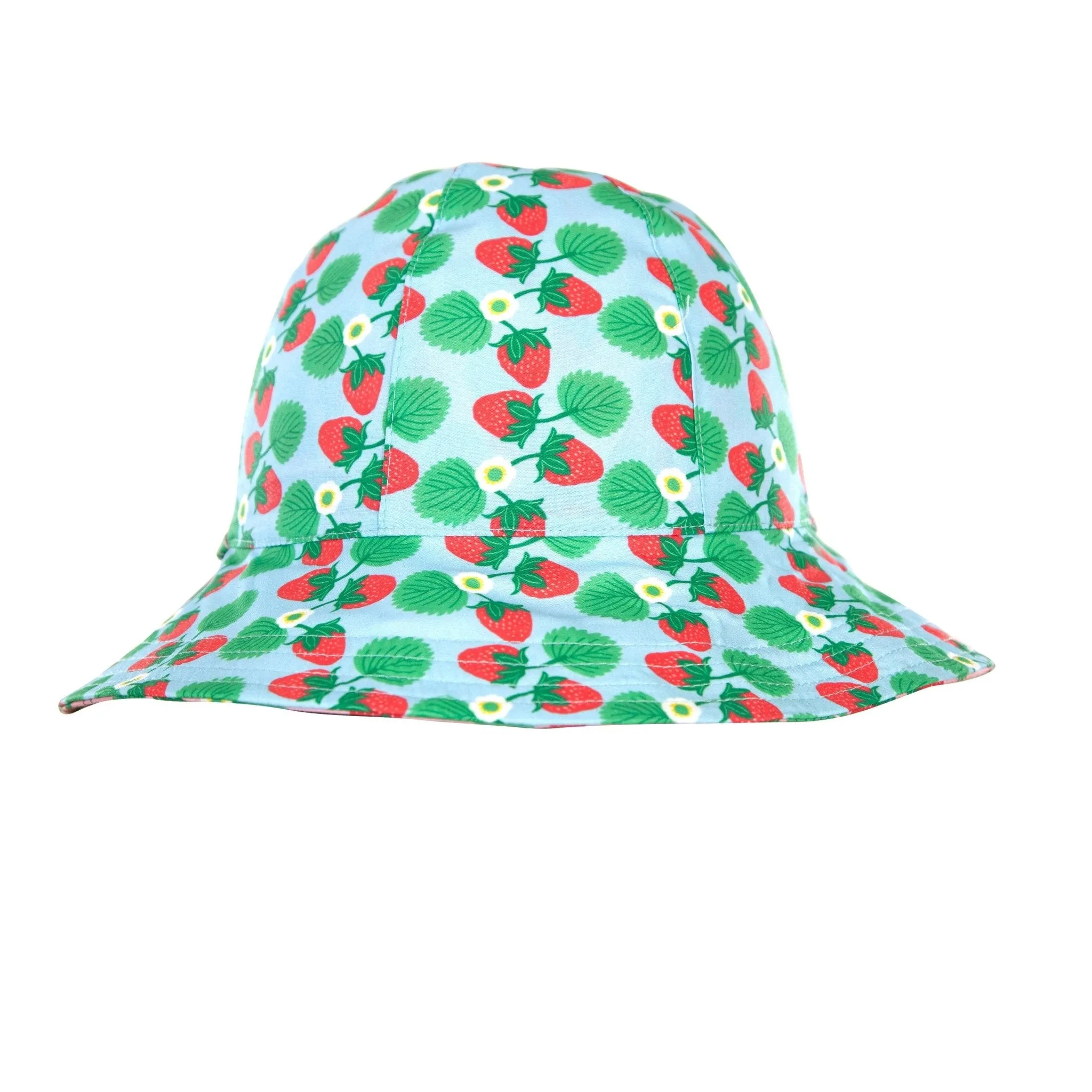 Strawberry Wide Brim Reversible Sunhat