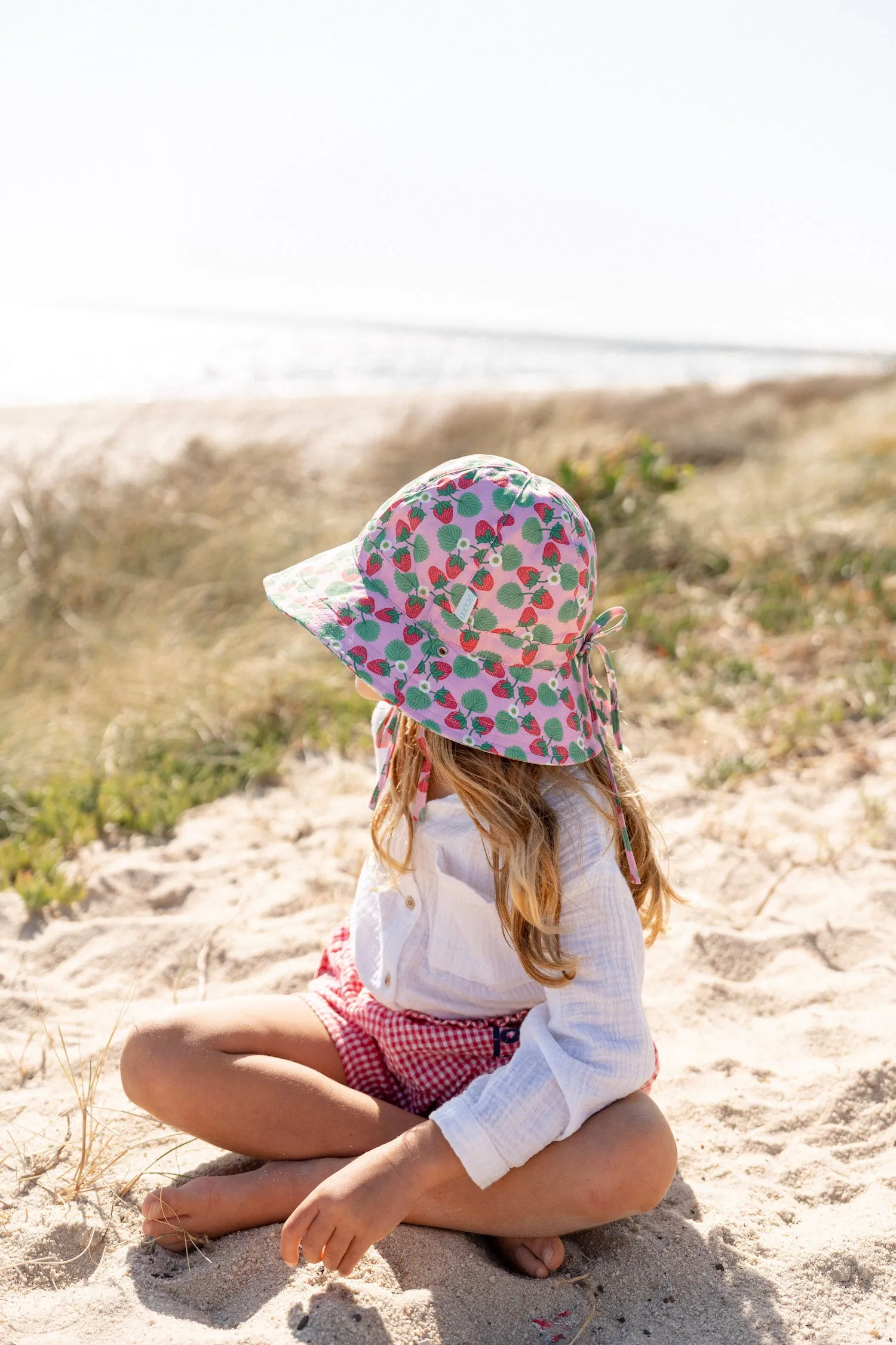 Strawberry Wide Brim Reversible Sunhat