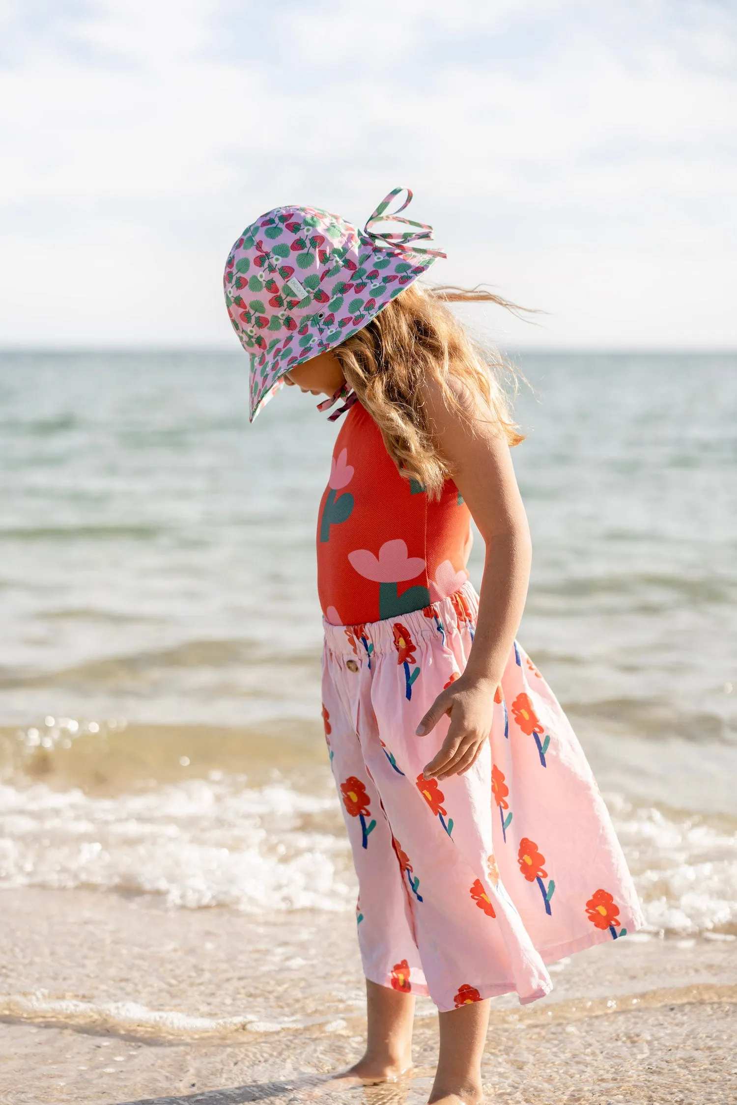 Strawberry Wide Brim Reversible Sunhat