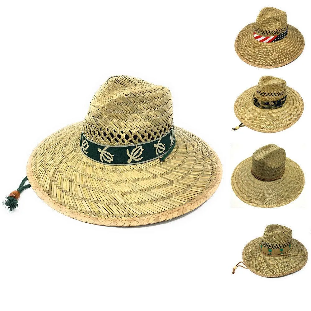 Stylish Straw Hats Caps Lifeguard Sombrero Postal Sun Beach Wide Brim Unisex