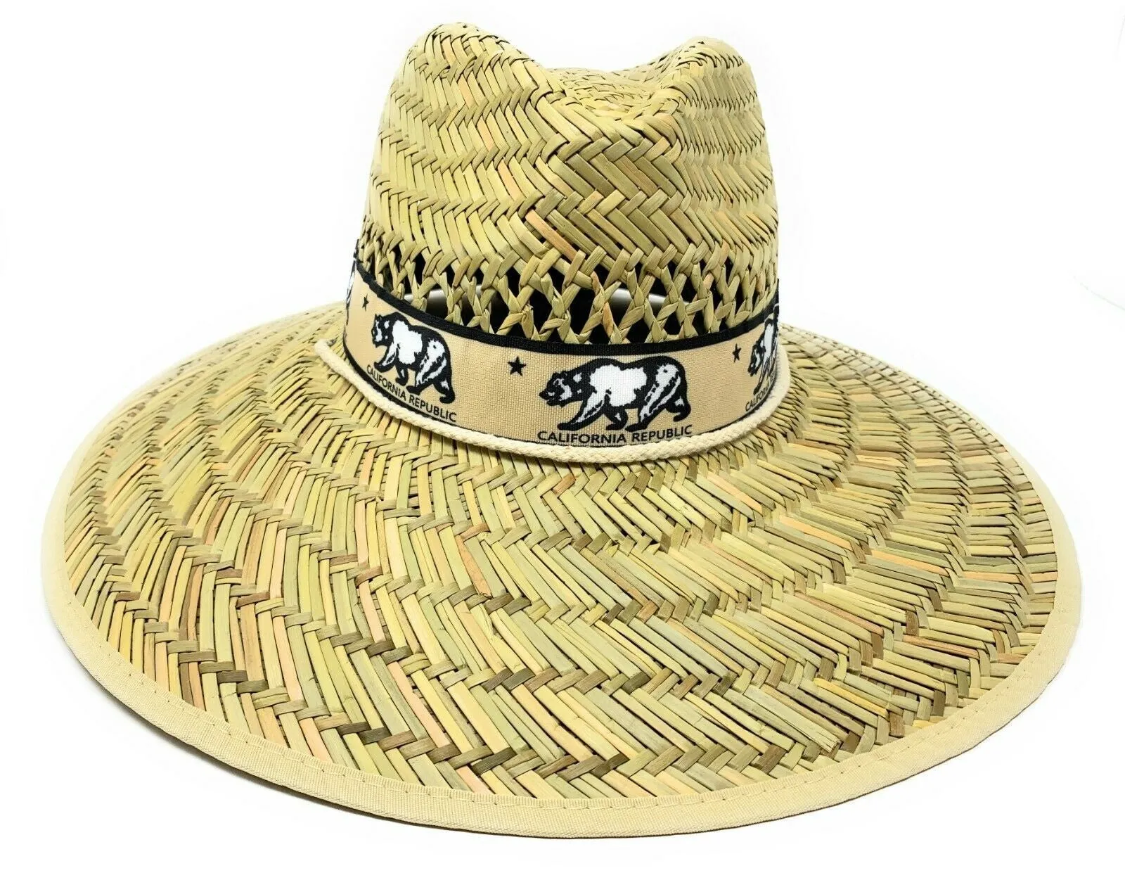 Stylish Straw Hats Caps Lifeguard Sombrero Postal Sun Beach Wide Brim Unisex