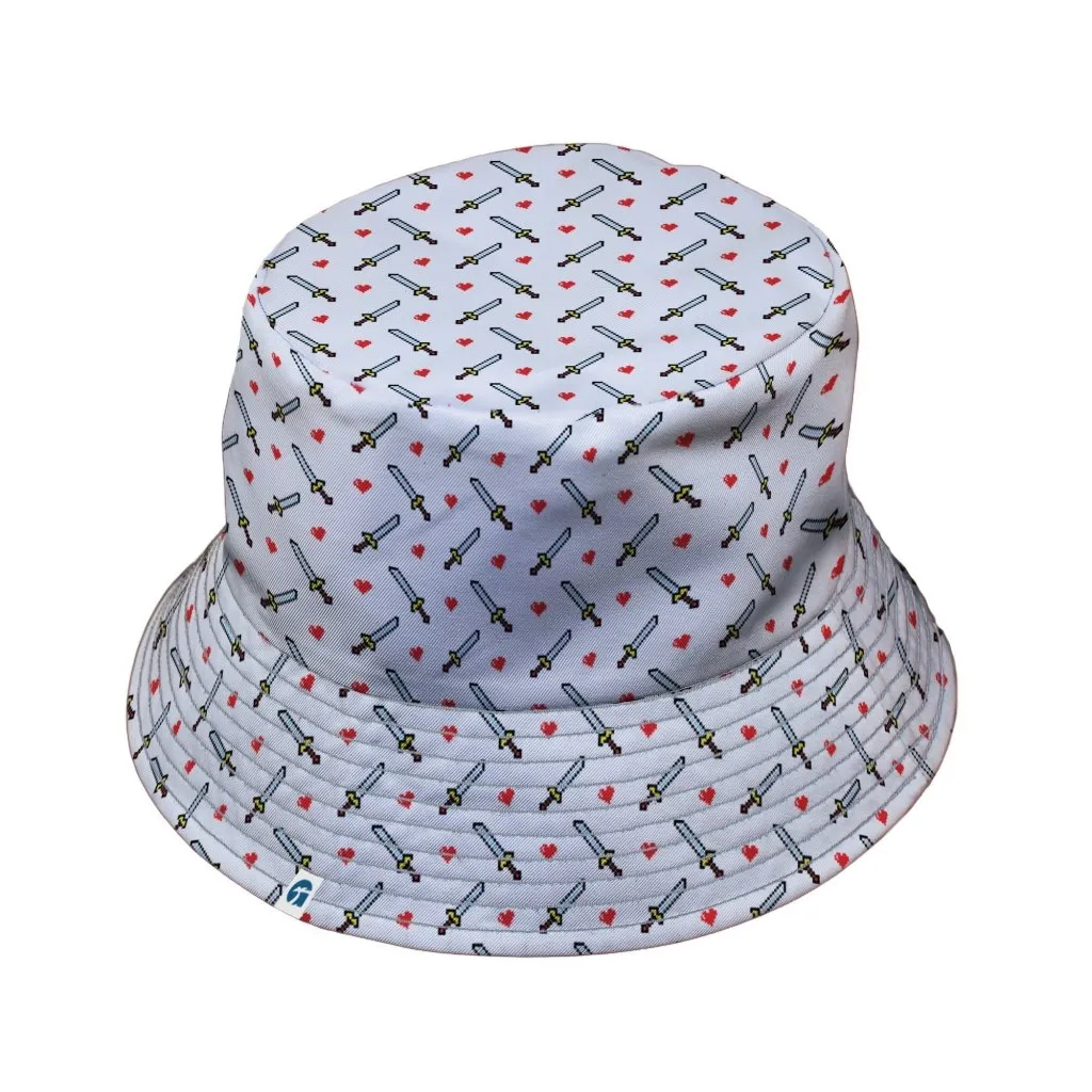 Sword and Hearts Video Game Bucket Hat