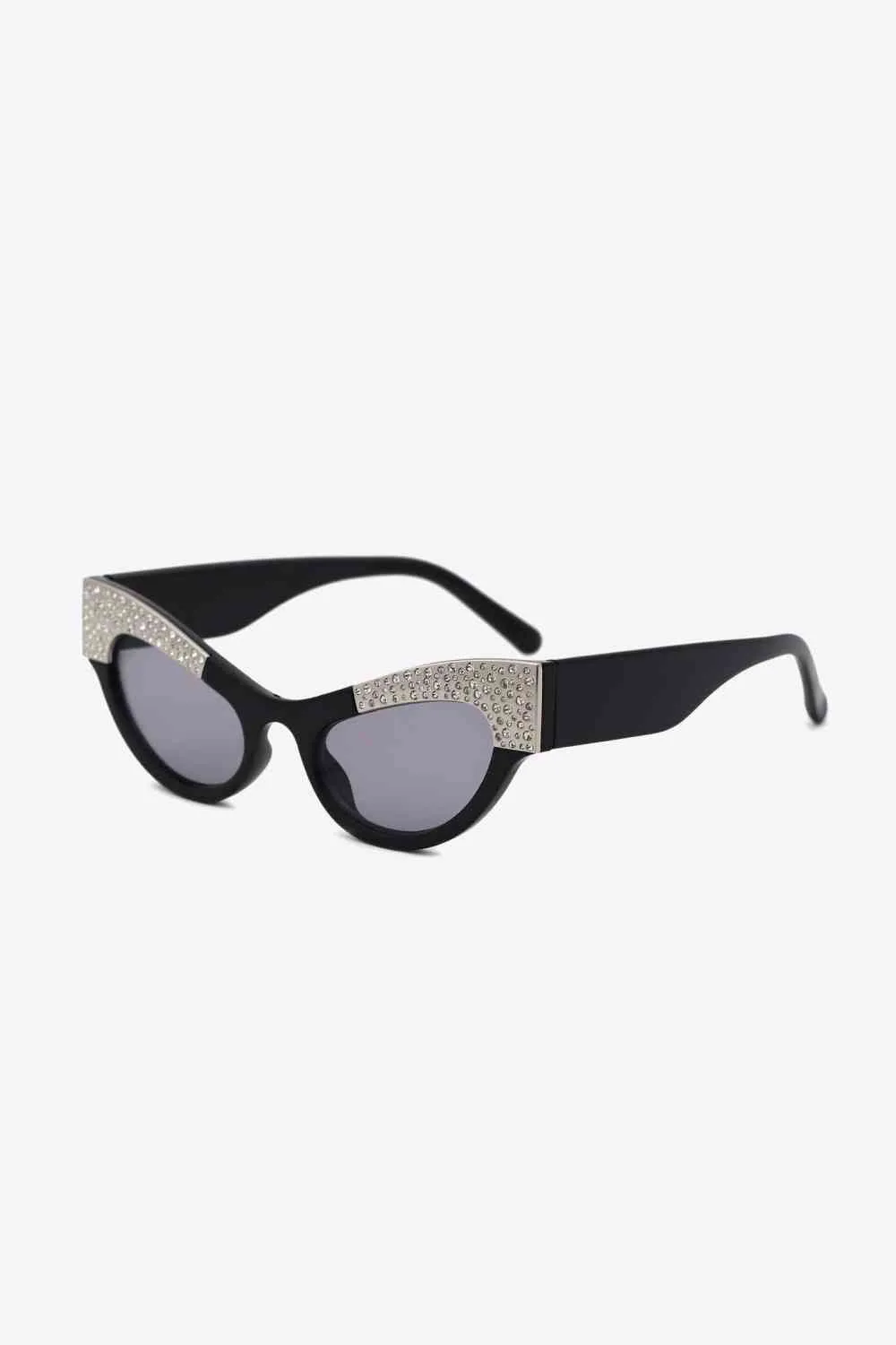 TEEK - Regal Rhinestone Trim Cat-Eye Sunglasses