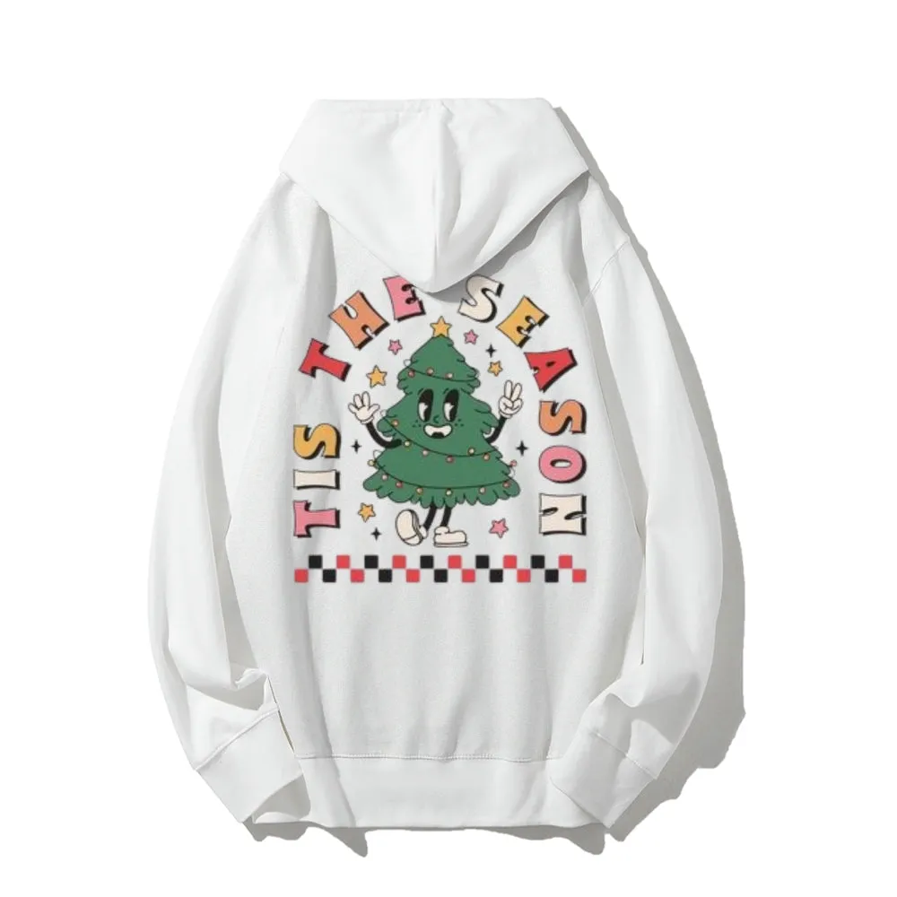 This The Season Christmas Festival Graphic Pullover With Kangaroo Pocket Hoodies