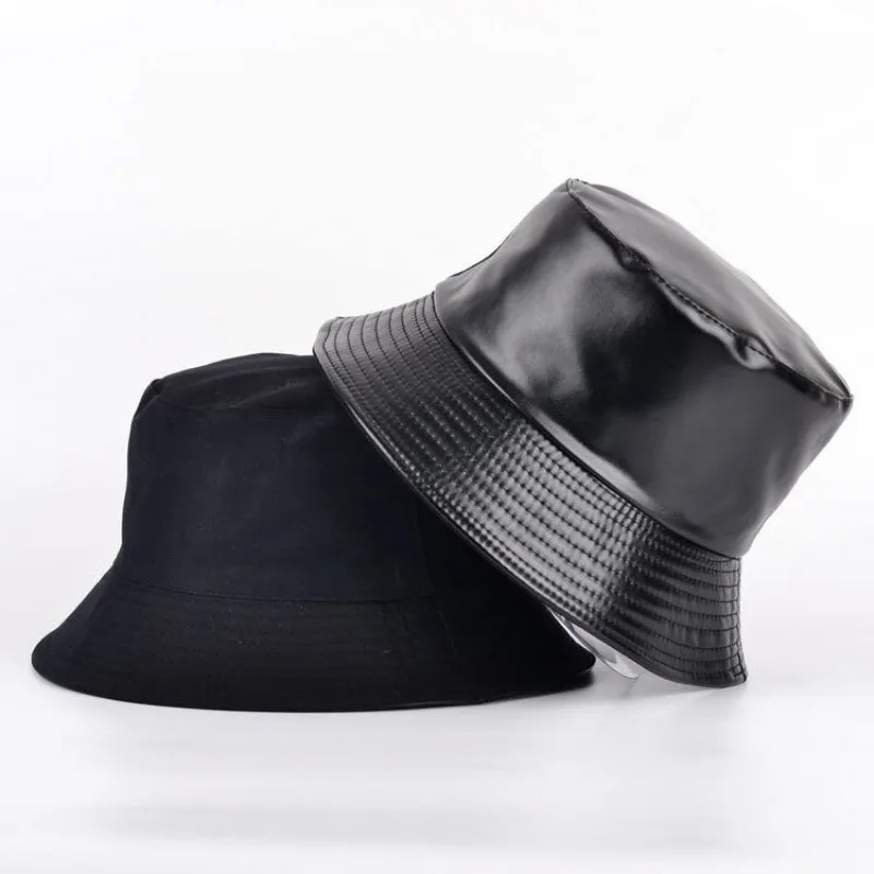 Vegan Leather Trendy Winter Bucket Hats