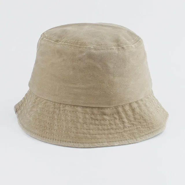 Washed Denim Bucket Hats Fashion Bob Caps Women Panama Bucket Cap