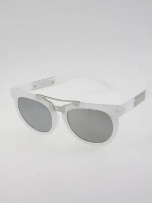 White Frosted Aviator Sunglasses Vintage style frame