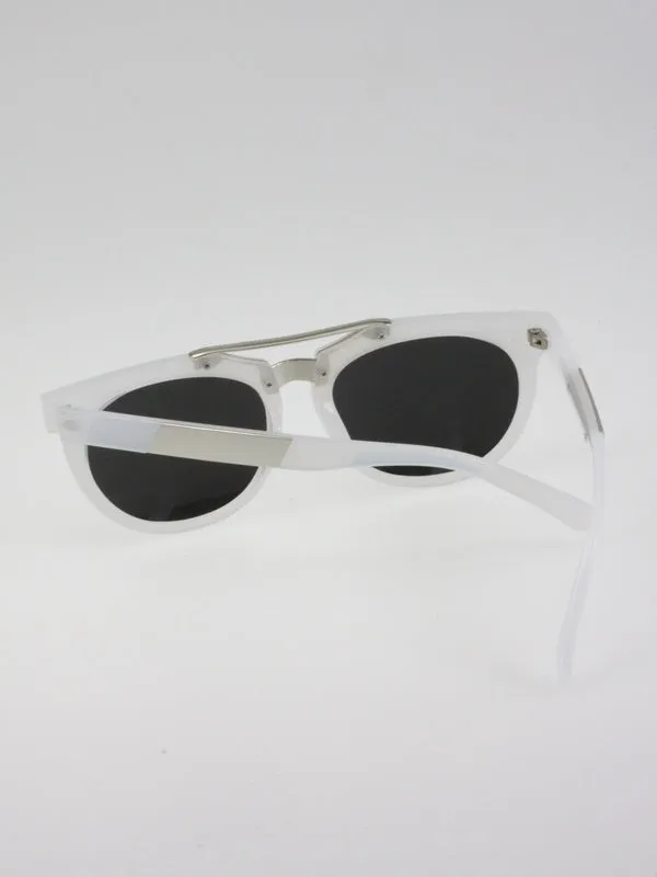 White Frosted Aviator Sunglasses Vintage style frame