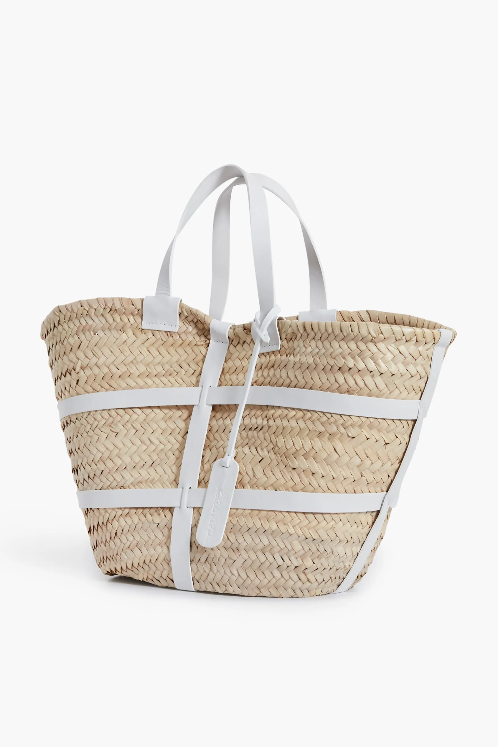 White Greta Straw Tote