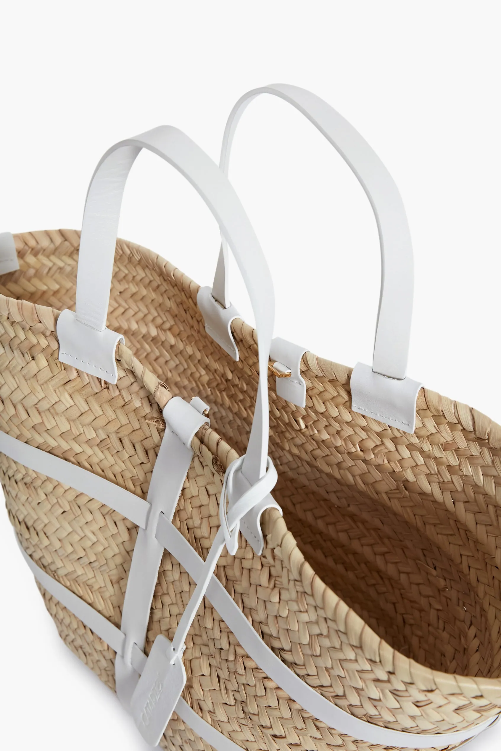 White Greta Straw Tote