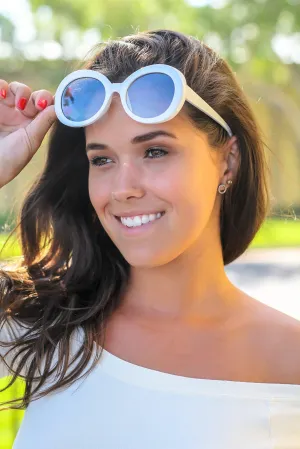 White Round Sunglasses