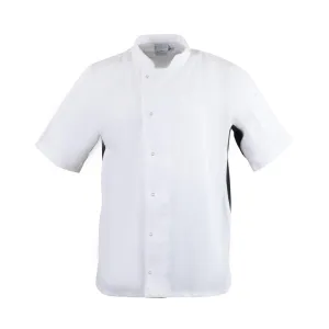 Whites Nevada Unisex Chefs Jacket Short Sleeve Black and White S