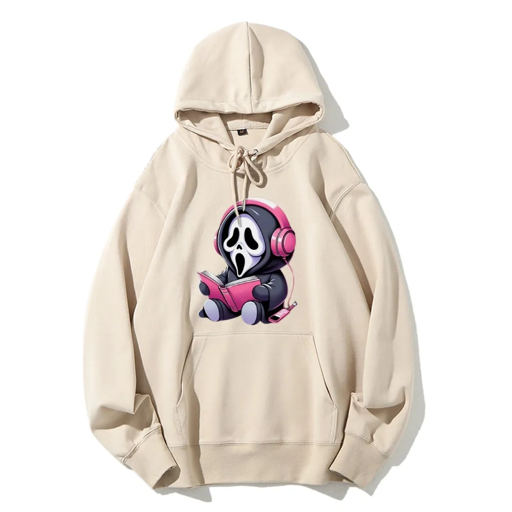 Women Cute Learning Skull Graphic Hoodies