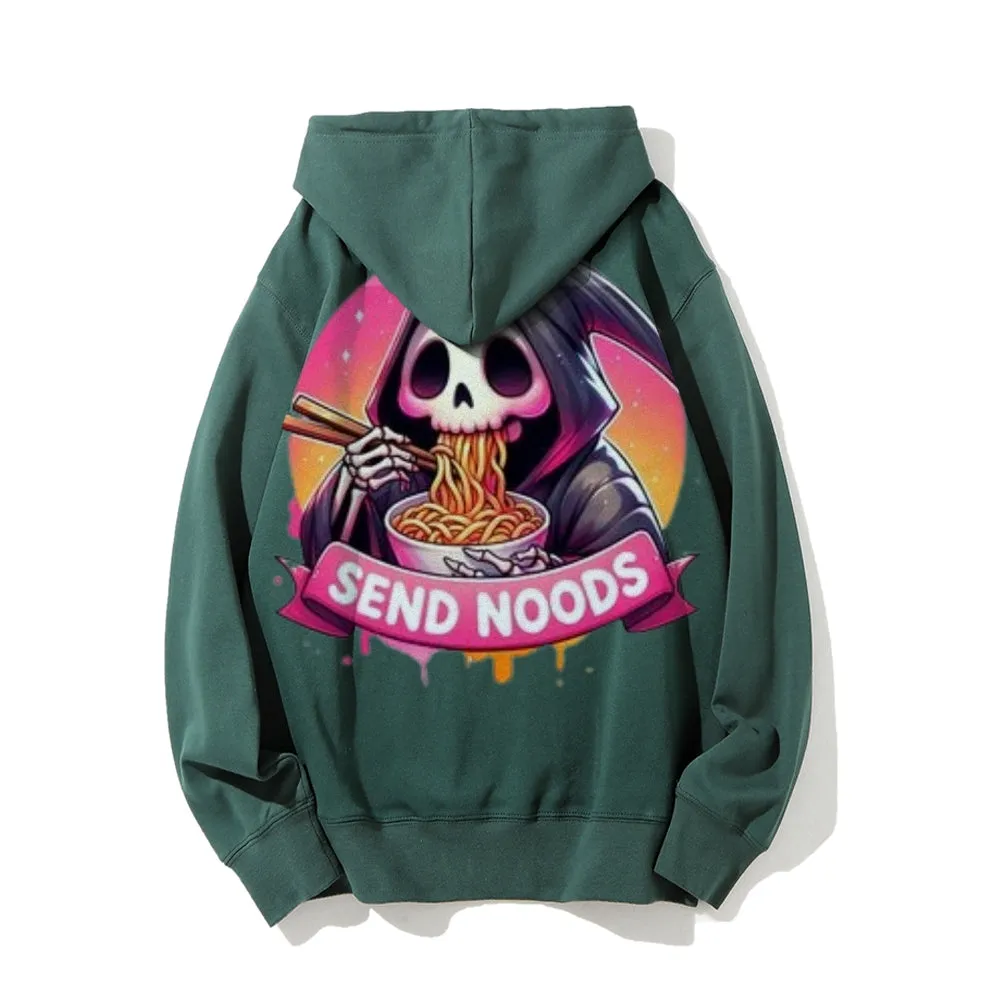 Women Cute Send Noodle Ghost Graphic Hoodies