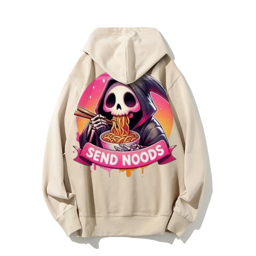 Women Cute Send Noodle Ghost Graphic Hoodies