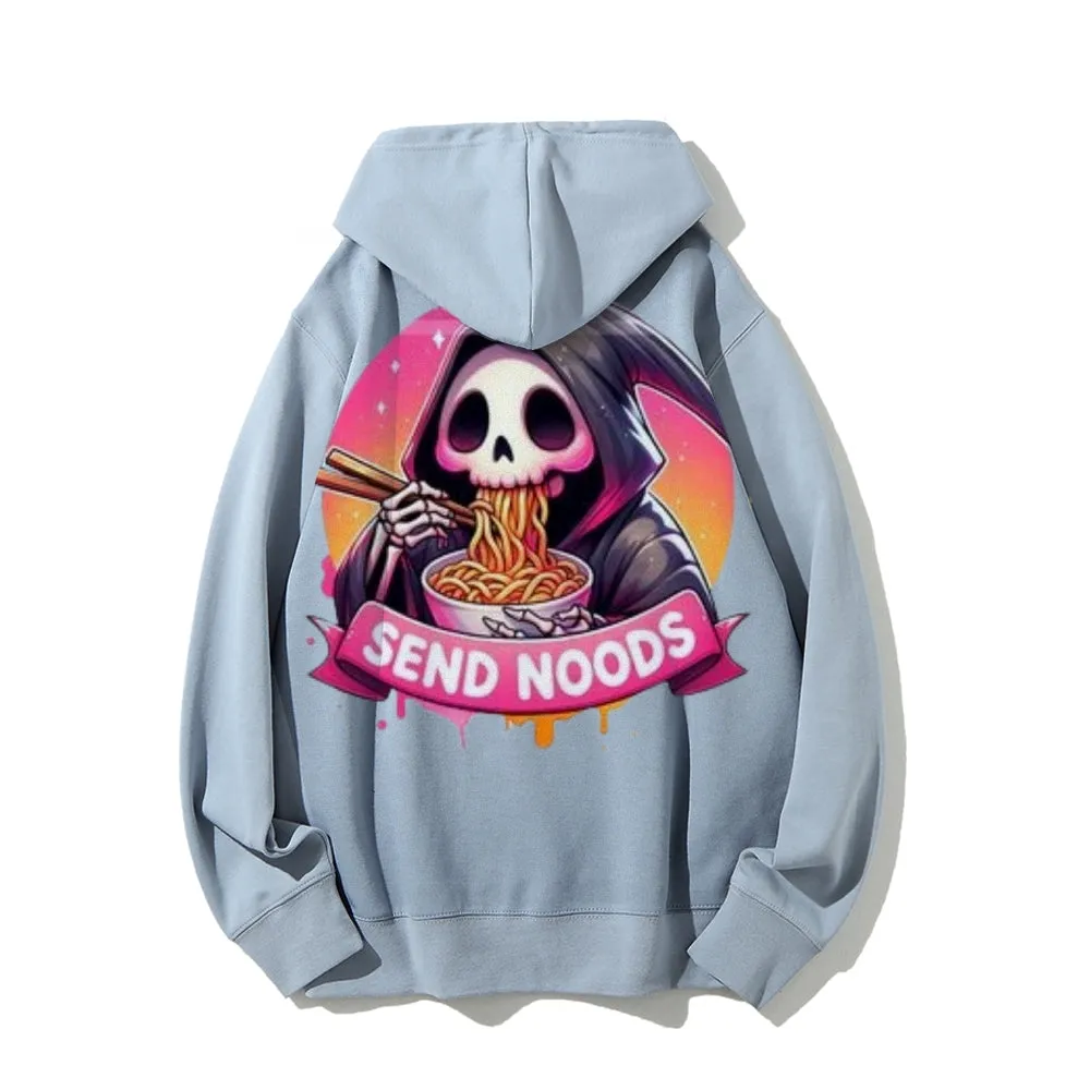 Women Cute Send Noodle Ghost Graphic Hoodies