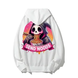 Women Cute Send Noodle Ghost Graphic Hoodies