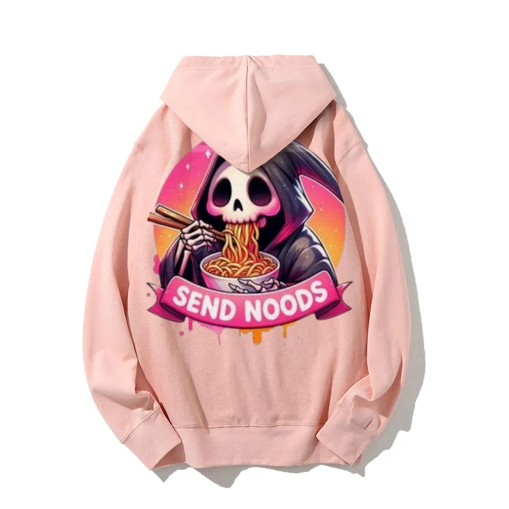 Women Cute Send Noodle Ghost Graphic Hoodies