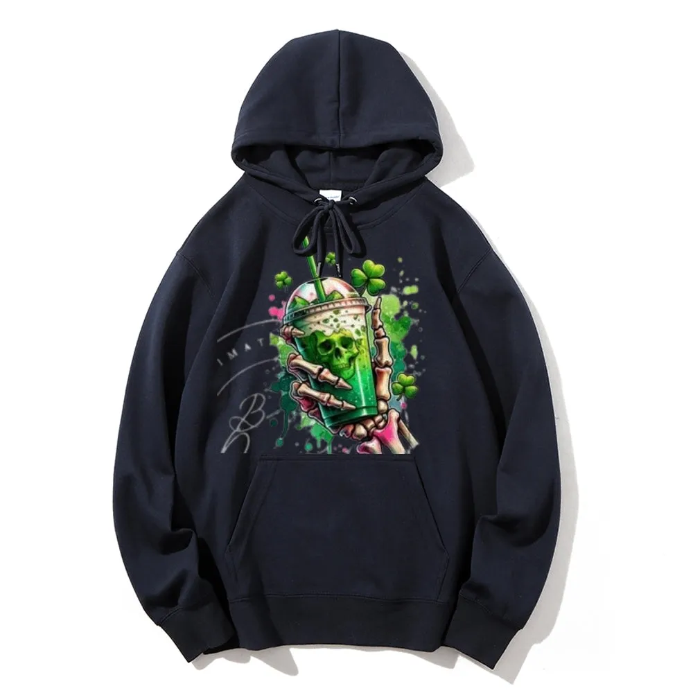 Women Cute Skeleton with Ice Graphic Hoodies