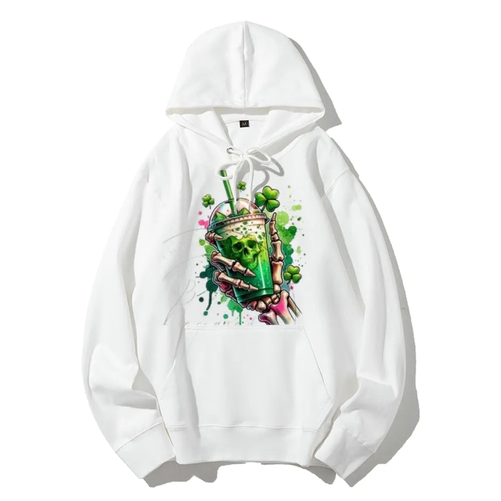 Women Cute Skeleton with Ice Graphic Hoodies