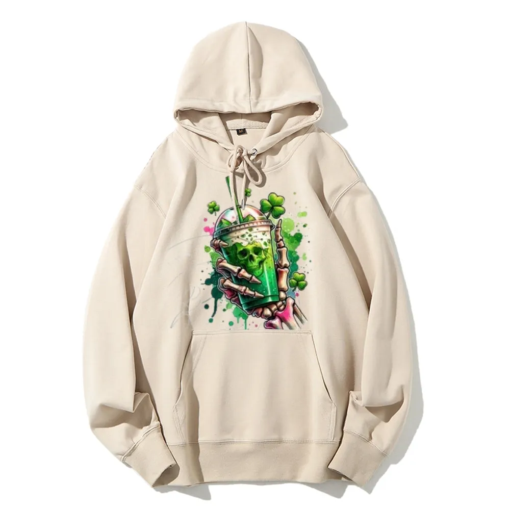 Women Cute Skeleton with Ice Graphic Hoodies