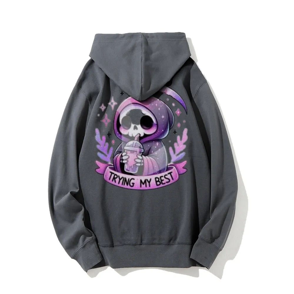 Women Cute Trying My Best Graphic Hoodies