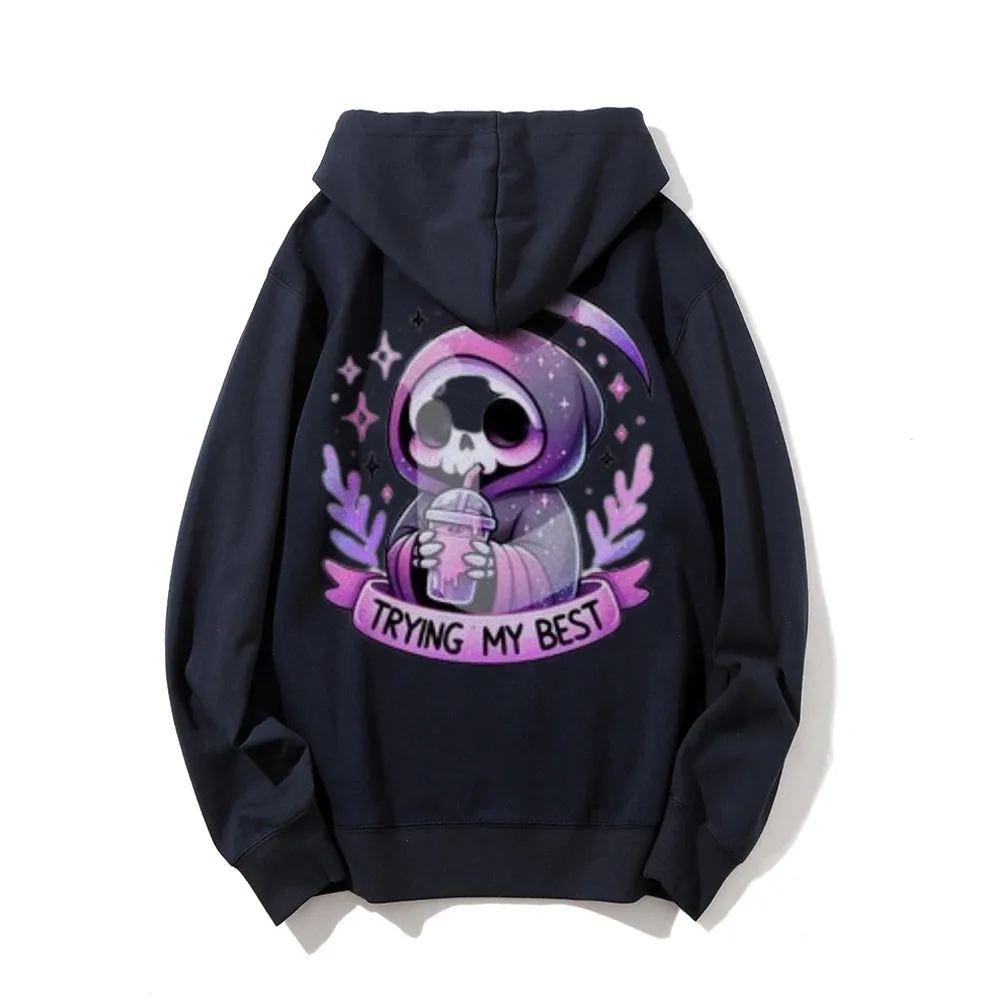 Women Cute Trying My Best Graphic Hoodies