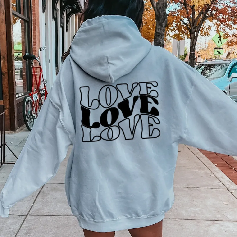 Women Love Letter Graphic Hoodies