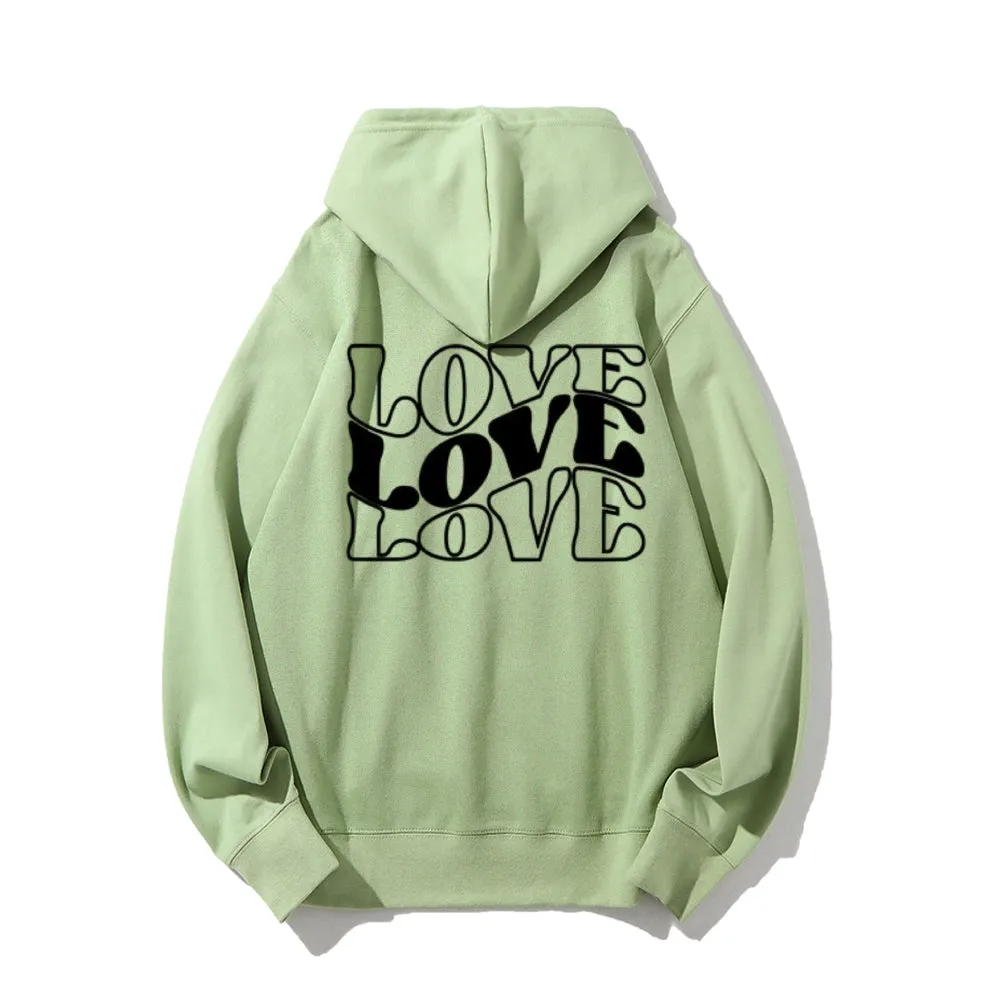 Women Love Letter Graphic Hoodies