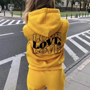 Women Love Letter Graphic Hoodies