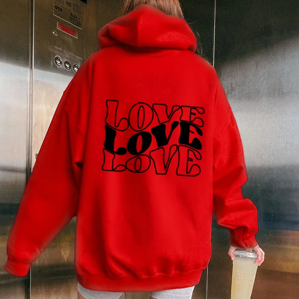 Women Love Letter Graphic Hoodies