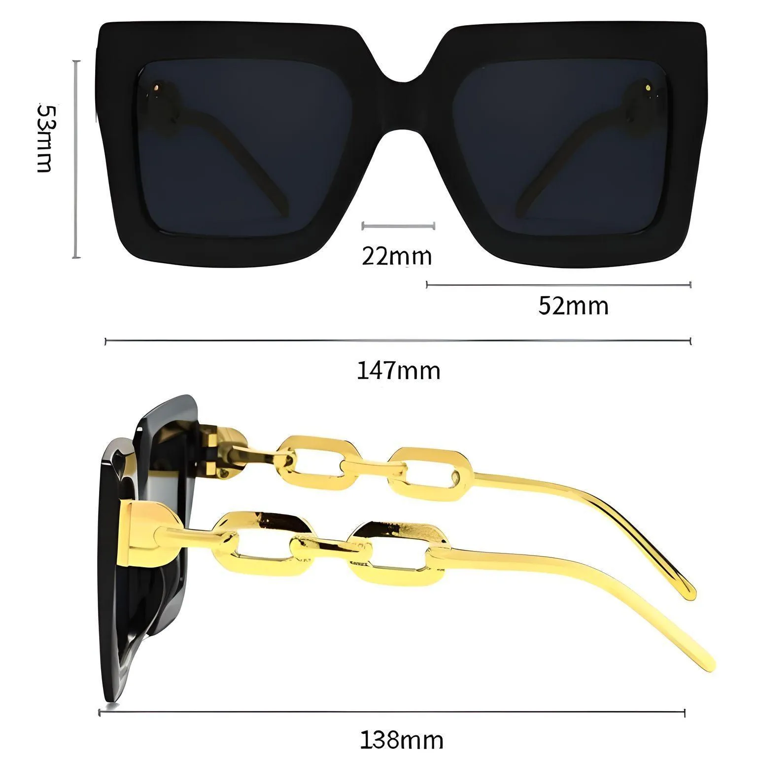 Women's Trendy Large Frame Square Sunglasses UV400