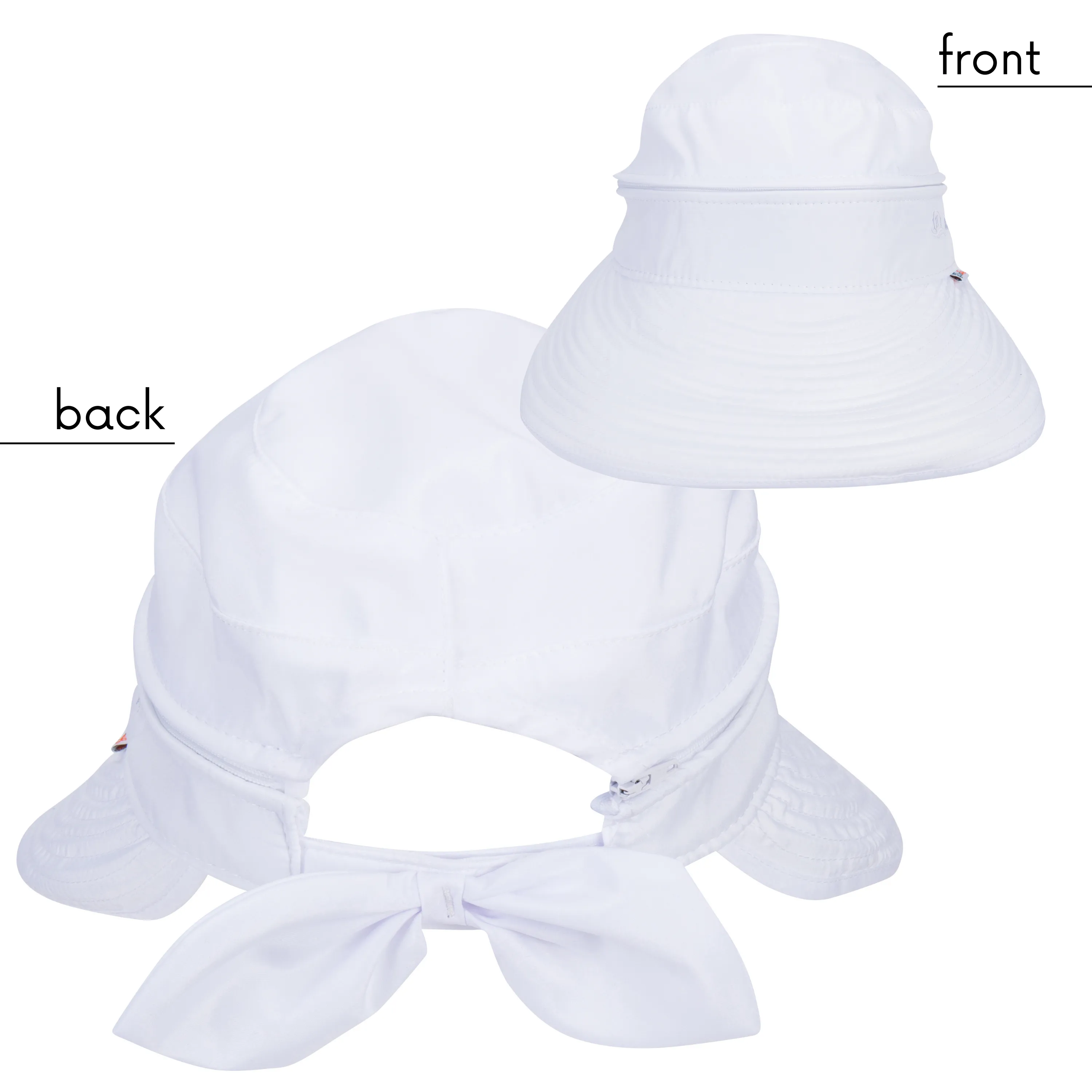 Women's Zip Off Adjustable Sun Visor   Sun Hat - White